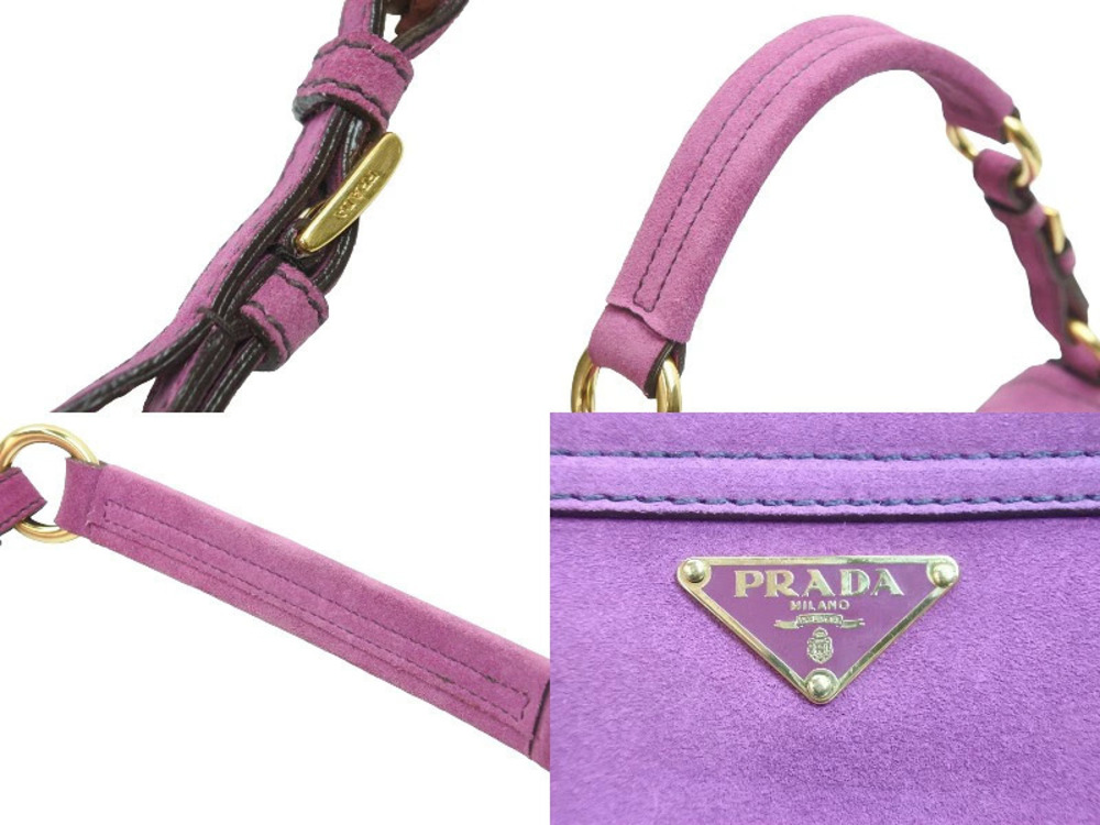 Prada Handbag Hobo bag purple suede - Picture 6 of 7